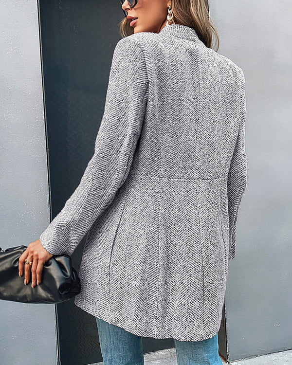 Women's Longline Herringbone Blazer