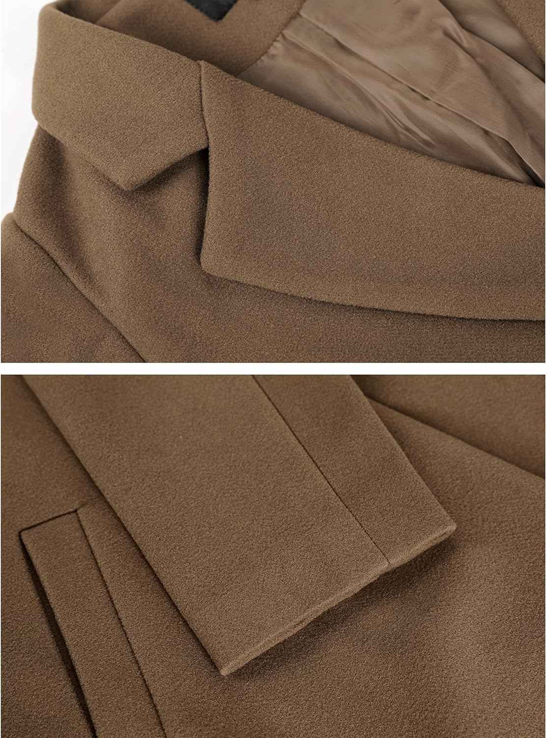 Women's Notch Lapel Longline Coat with Side Pockets