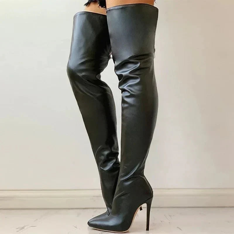 Women's Over the Knee Stiletto Boots with Pointed Toe