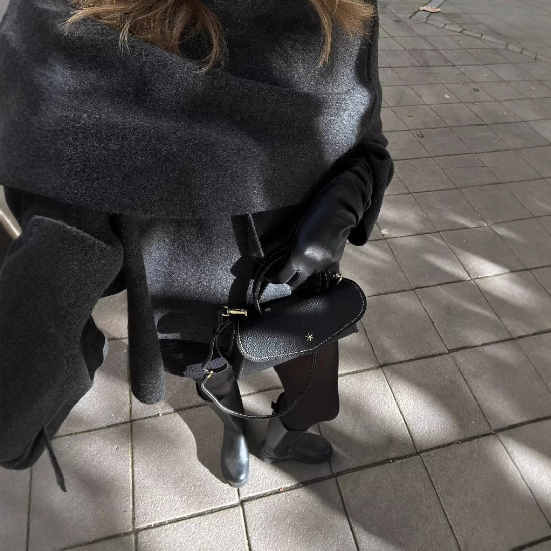 Women's Oversized Cape Coat with Textured Finish