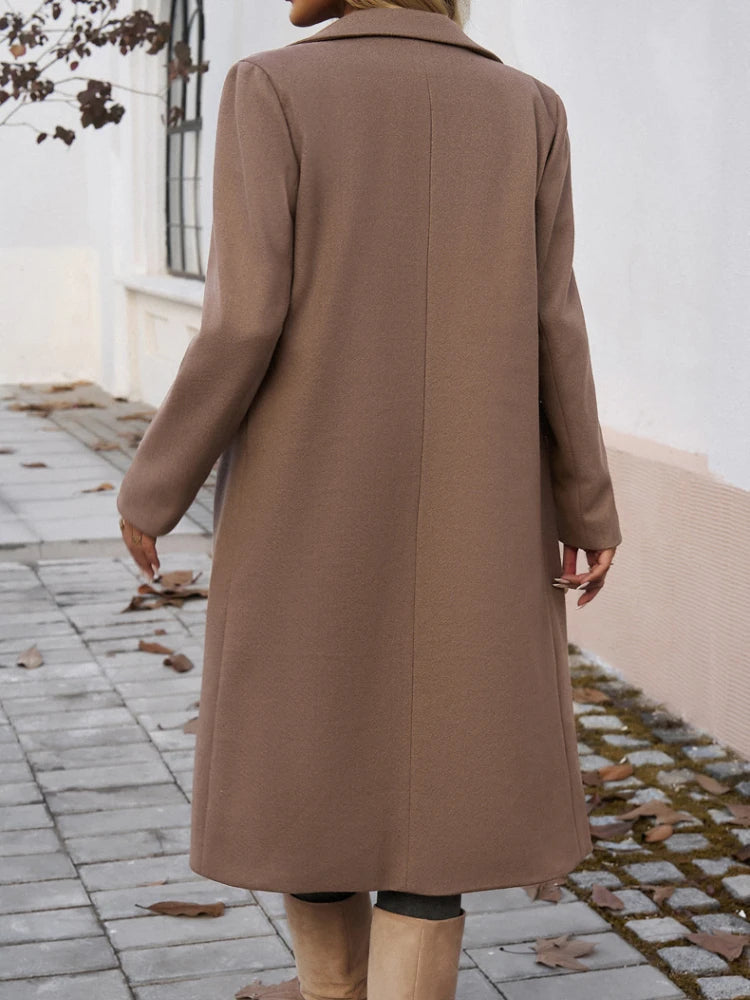 Women's Oversized Trench Coat Notched Lapel with Belt