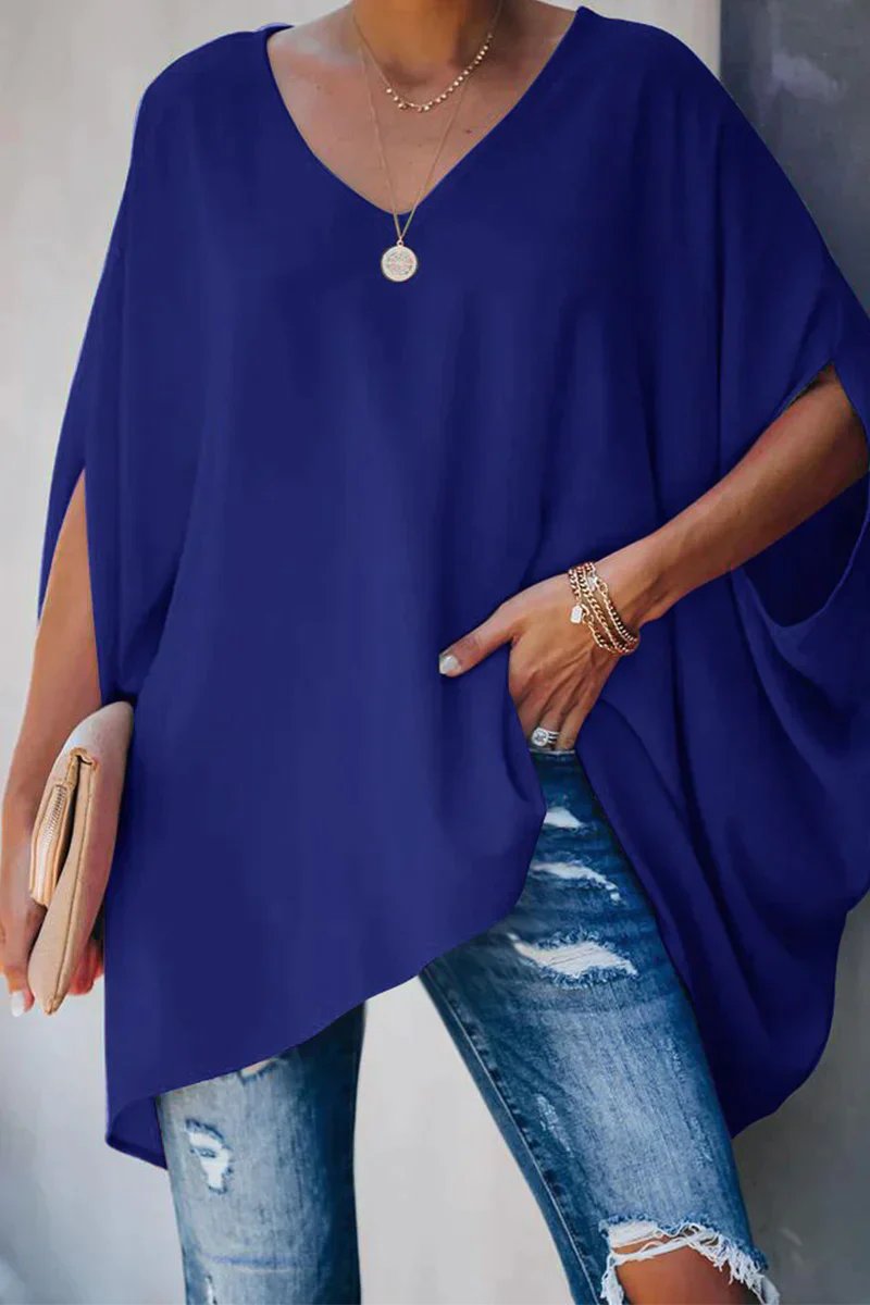 Women's Oversized V-Neck Tunic Top