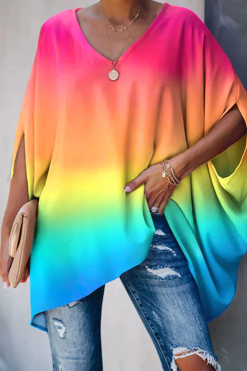 Women's Oversized V-Neck Tunic Top