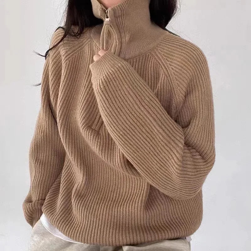Women's Quarter Zip Polo Sweater