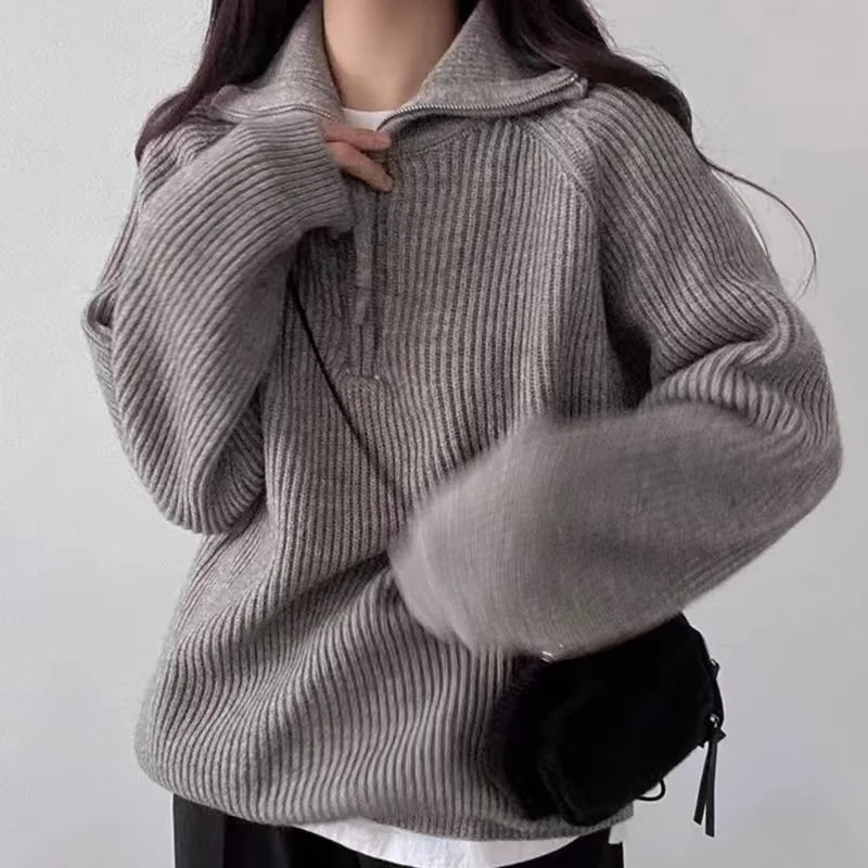 Women's Quarter Zip Polo Sweater