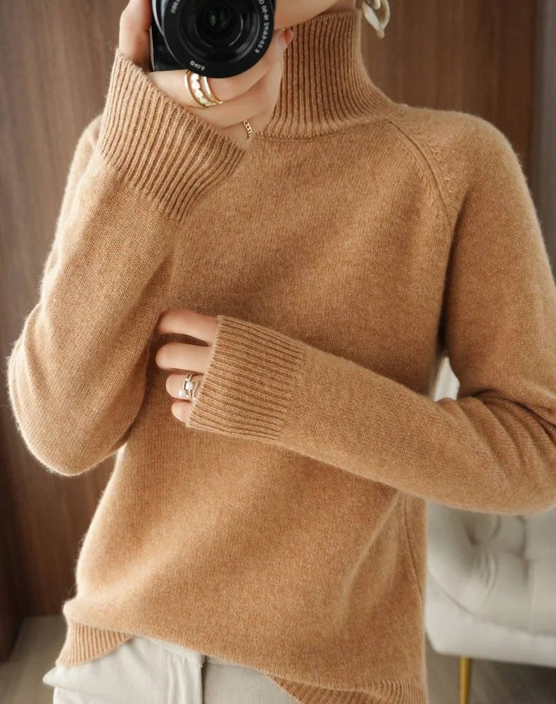 Women's Raglan Sleeve Turtleneck Sweater | Relaxed Knit