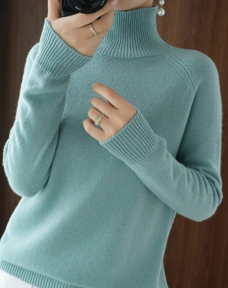 Women's Raglan Sleeve Turtleneck Sweater | Relaxed Knit