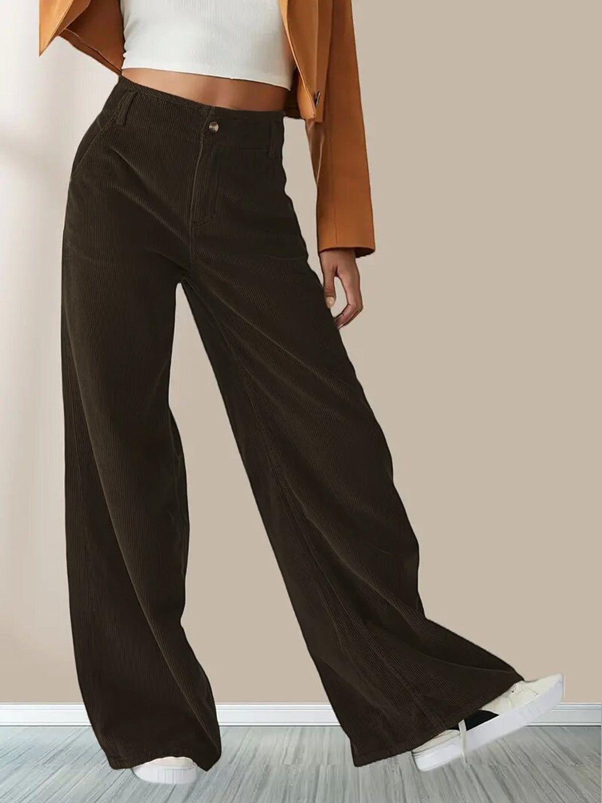 Women's Relaxed Wide-Leg Corduroy Pants