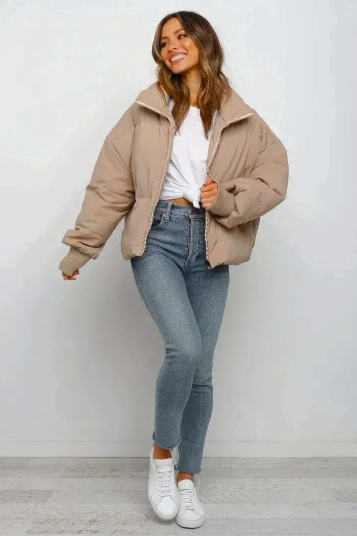Women's Short Quilted Cropped Puffer Jacket