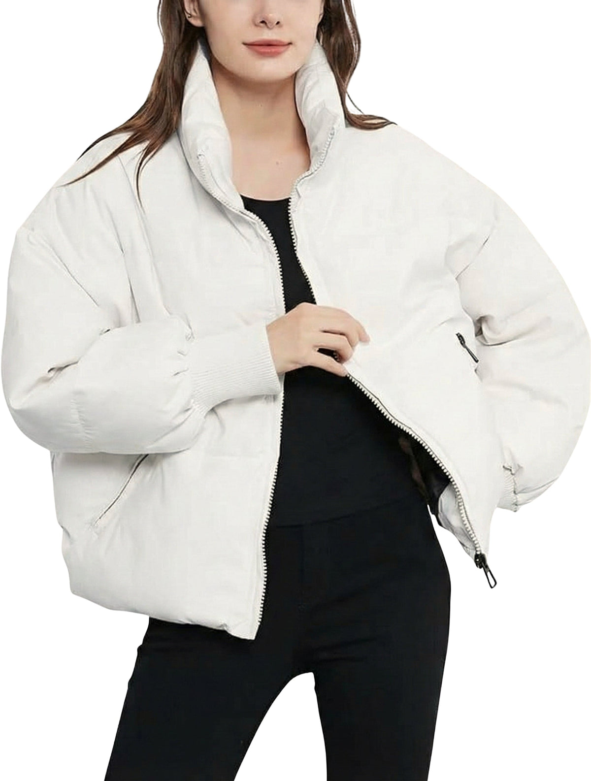 Women's Short Quilted Cropped Puffer Jacket