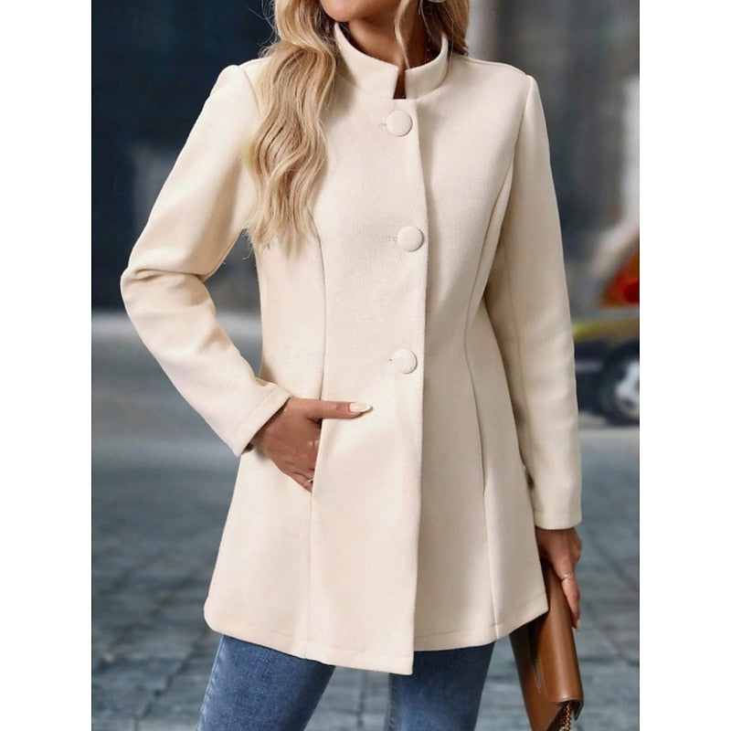 Women's Stand-Collar Tailored Blazer Coat