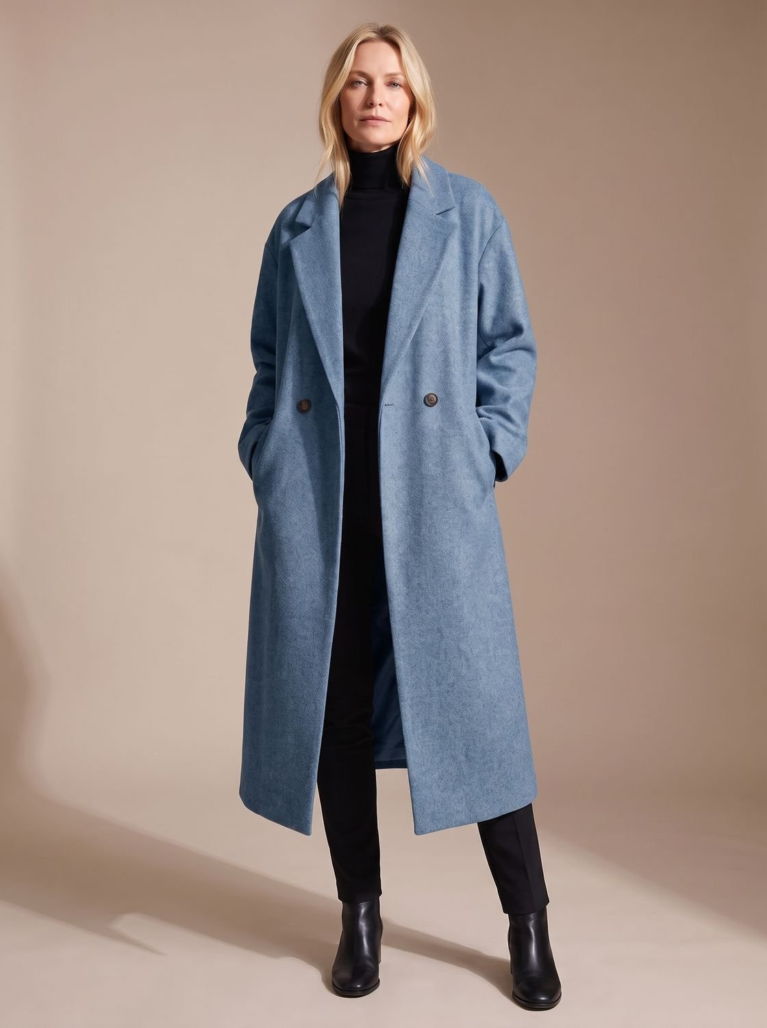 Women's Tailored Long Double-Breasted Overcoat