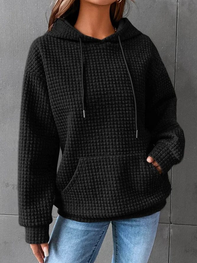 Women's Waffle Knit Pullover Hoodie