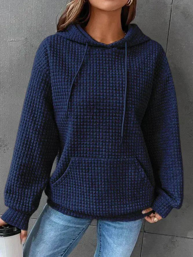 Women's Waffle Knit Pullover Hoodie
