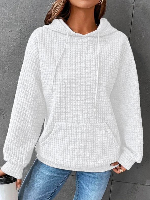 Women's Waffle Knit Pullover Hoodie