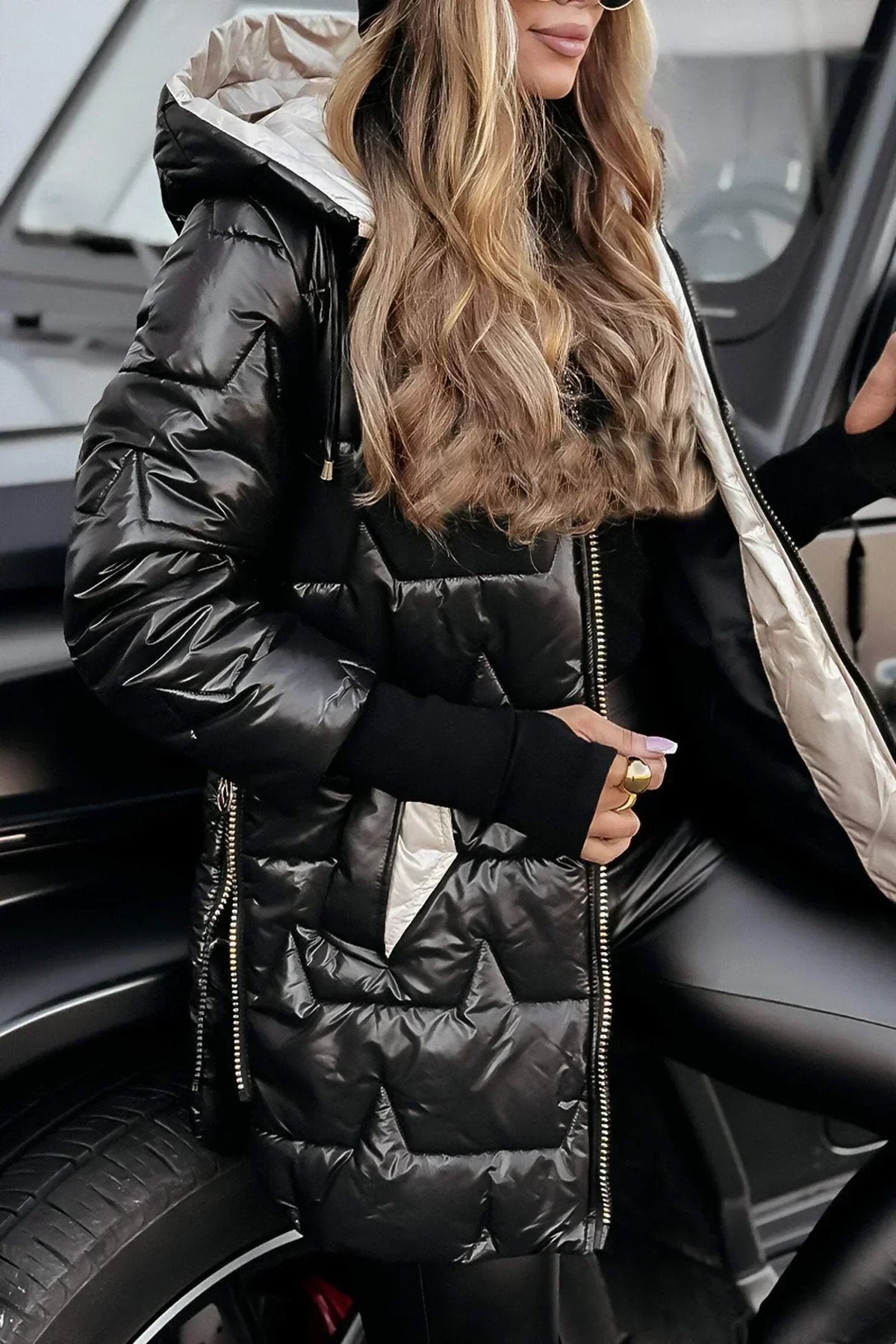 Women's Winter Jacket with Hood and Lining