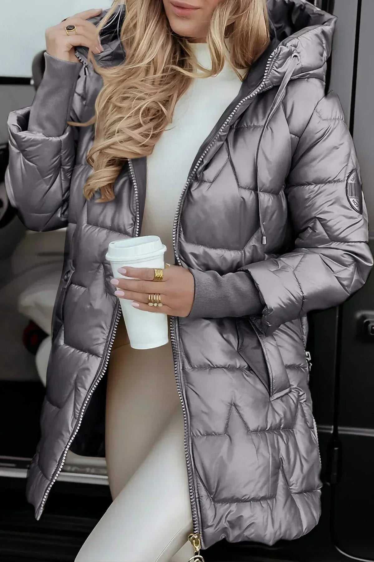 Women's Winter Jacket with Hood and Lining