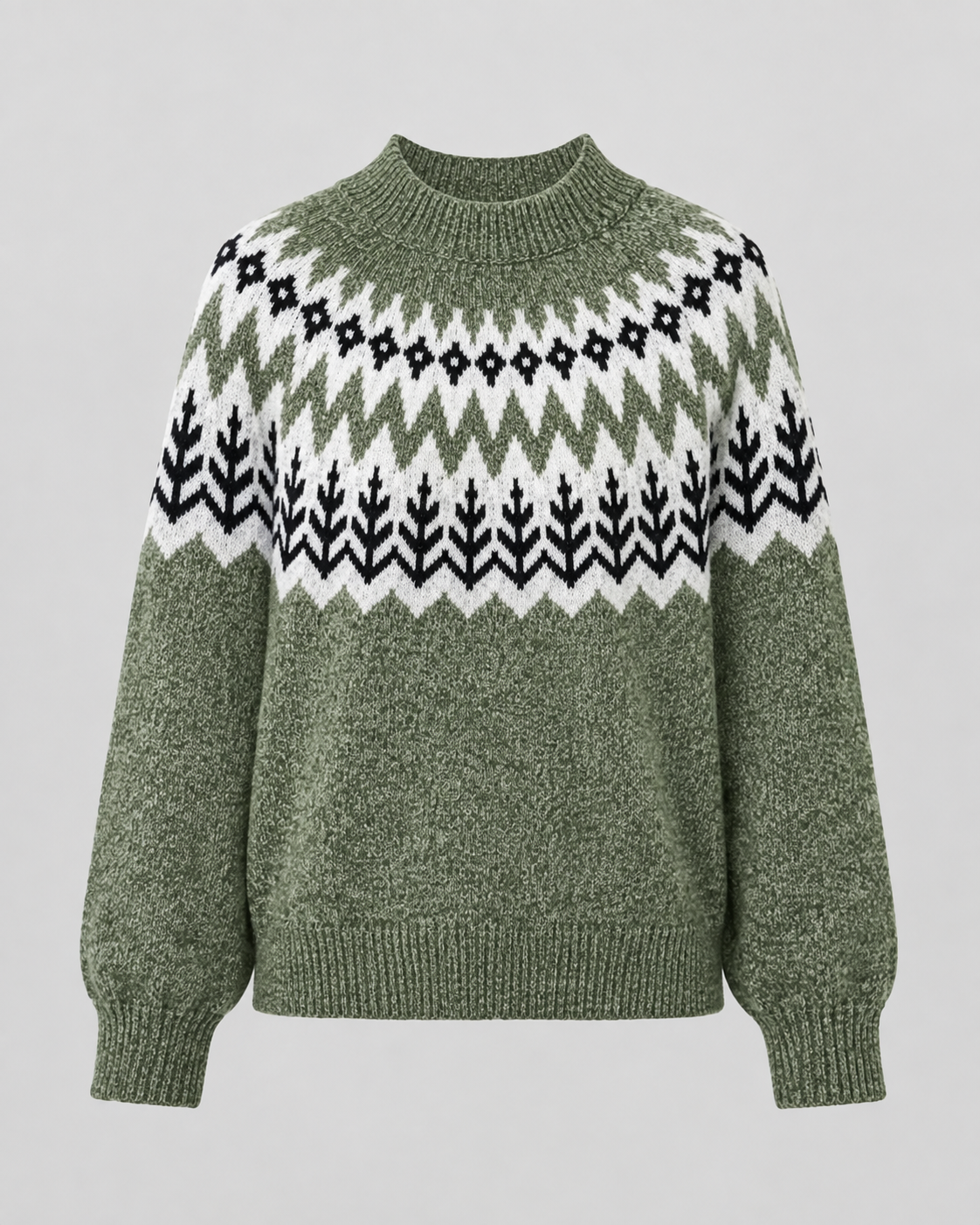 Wren | Women's Fair Isle Ribbed Mock Neck Sweater