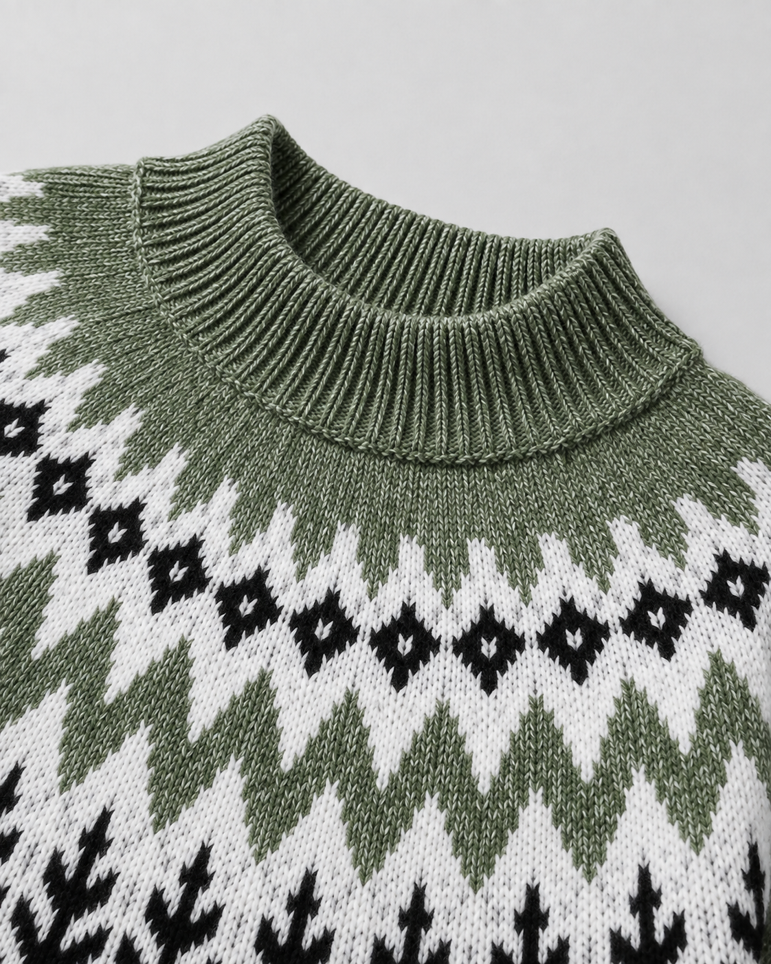 Wren | Women's Fair Isle Ribbed Mock Neck Sweater