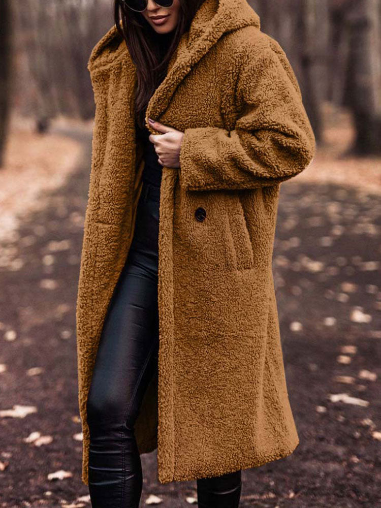 Wren | Women's Hooded Longline Teddy Coat
