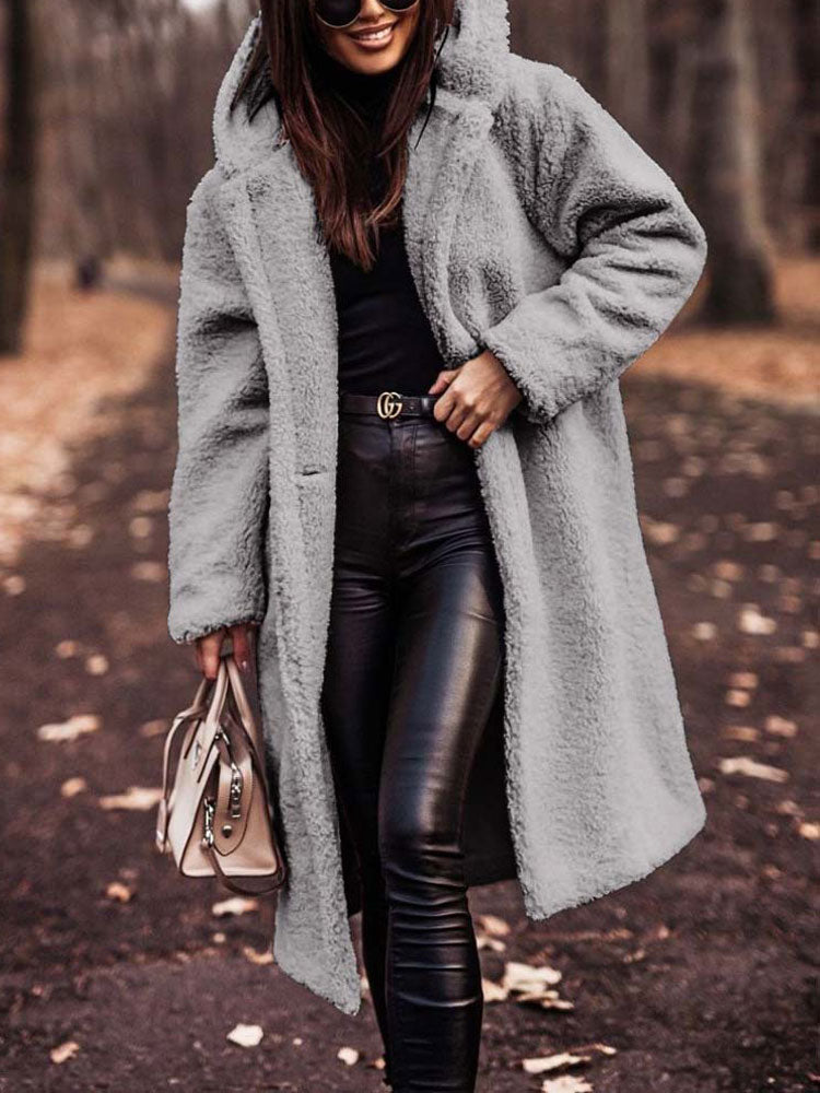 Wren | Women's Hooded Longline Teddy Coat