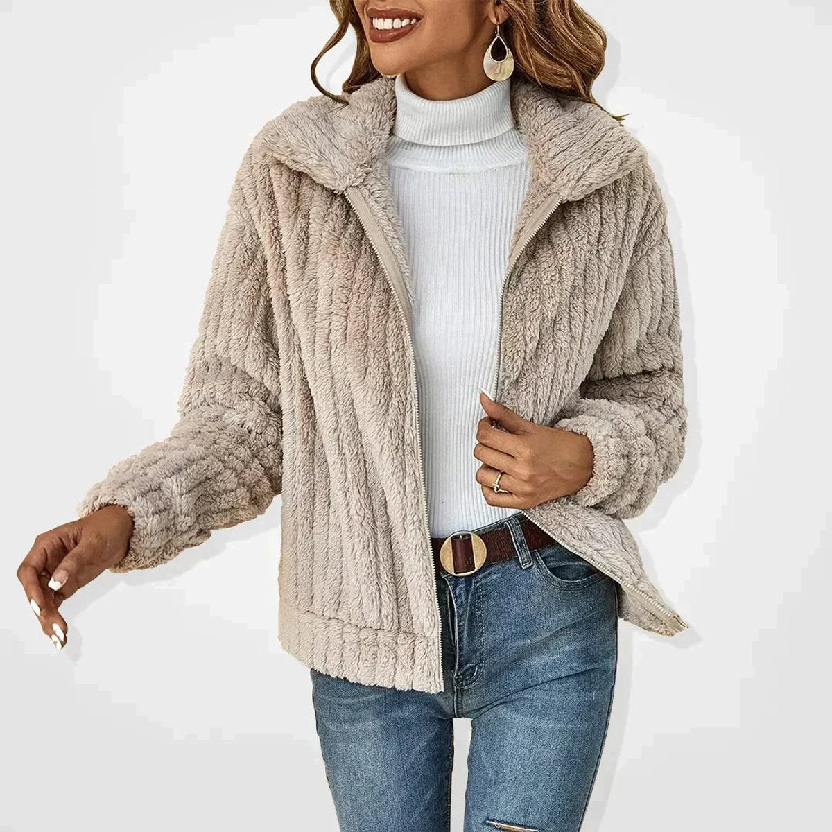 Wren | Women's Zip-Up Sherpa Cardigan Jacket