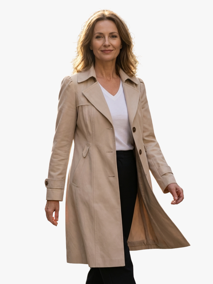 Abigail | Women's Coat with Lapels and Button Closure