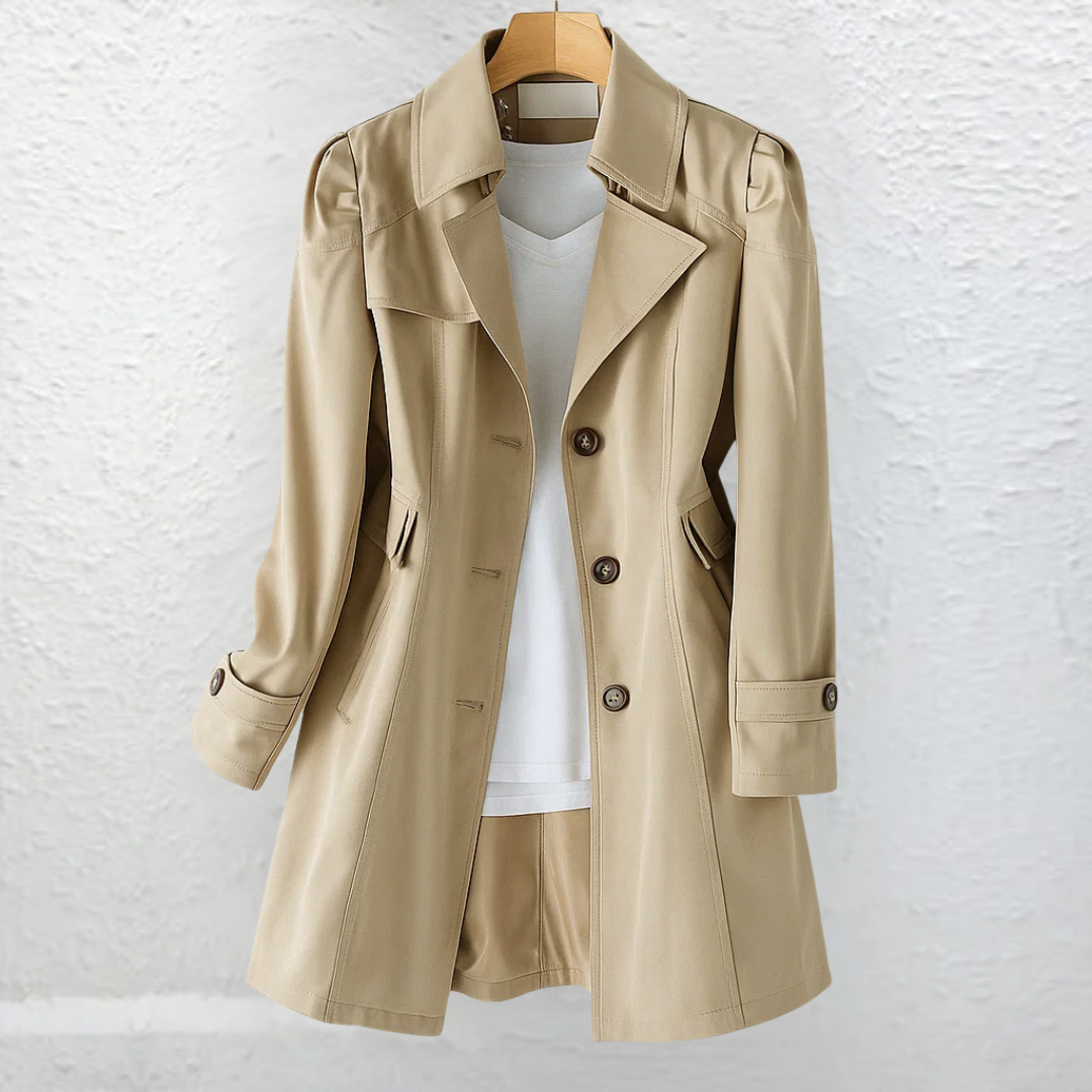 Abigail | Women's Coat with Lapels and Button Closure