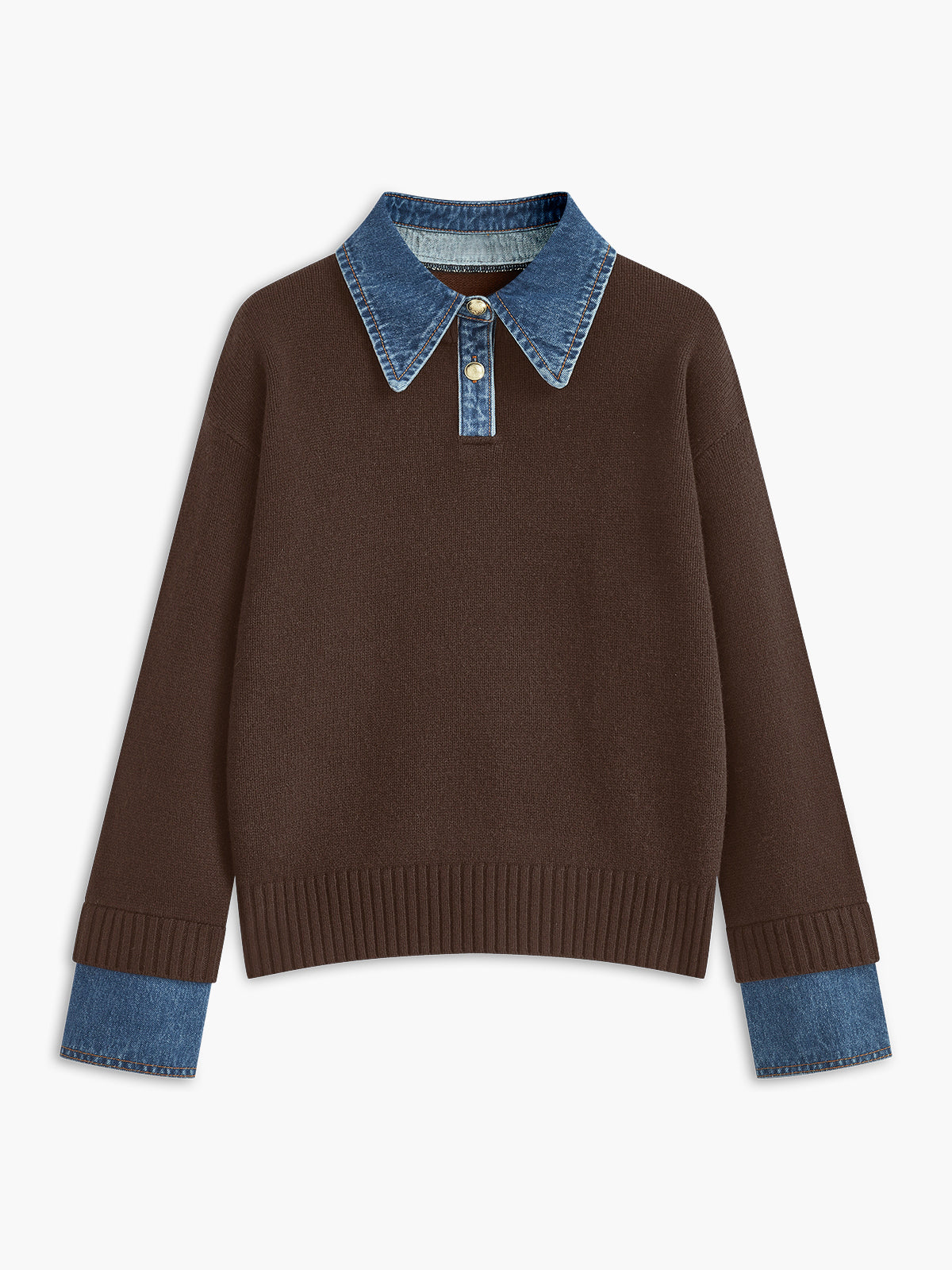Adalyn | Women's Panel Collar Long Sleeve Sweater