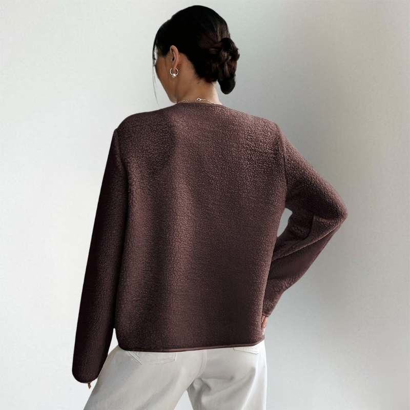 Adeline | Women's Collarless Button Front Knit Cardigan