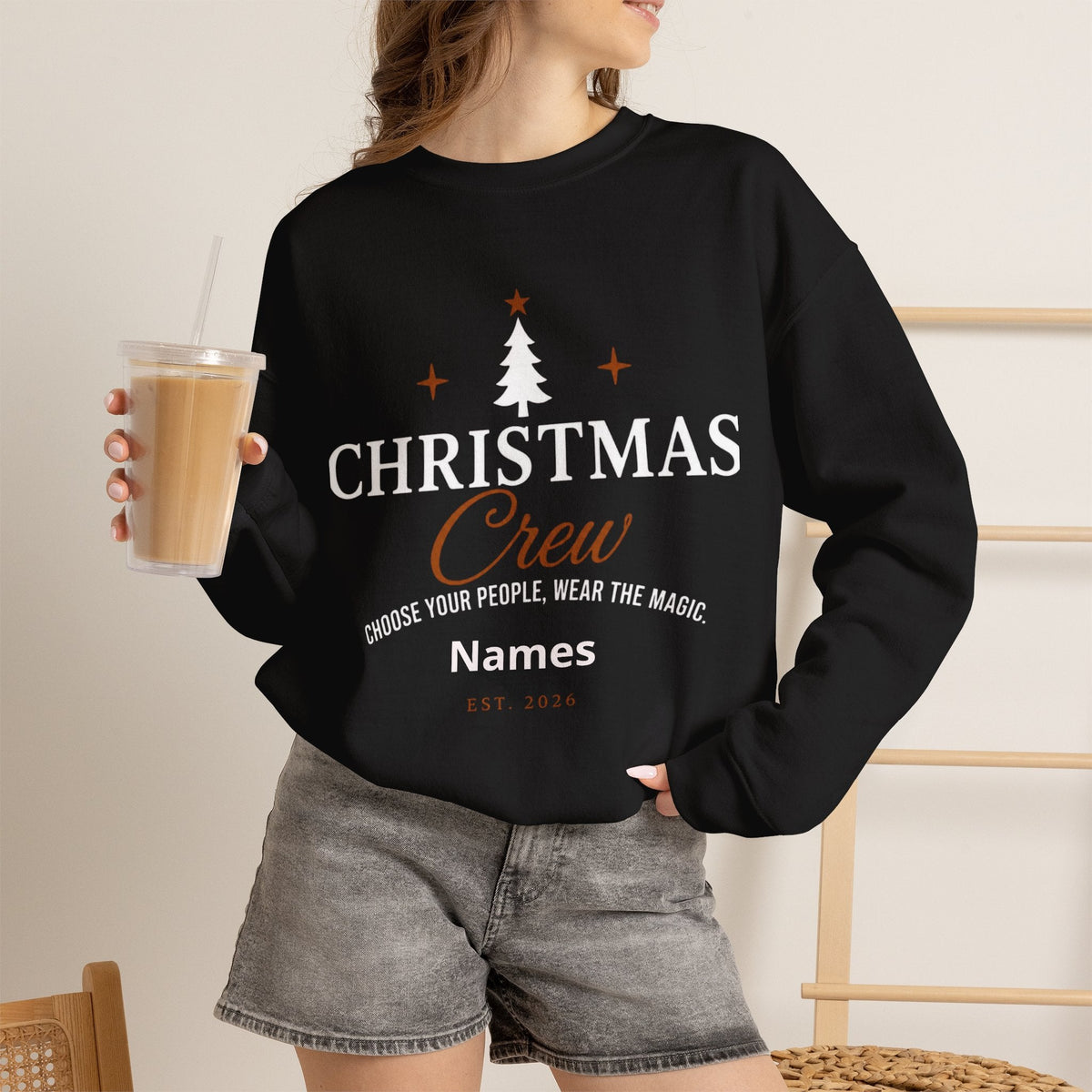 Adult Christmas Crew Sweatshirt | Personalized Family Name Tree Sweatshirt | Custom Christmas Crewneck | Matching Family Holiday Sweater