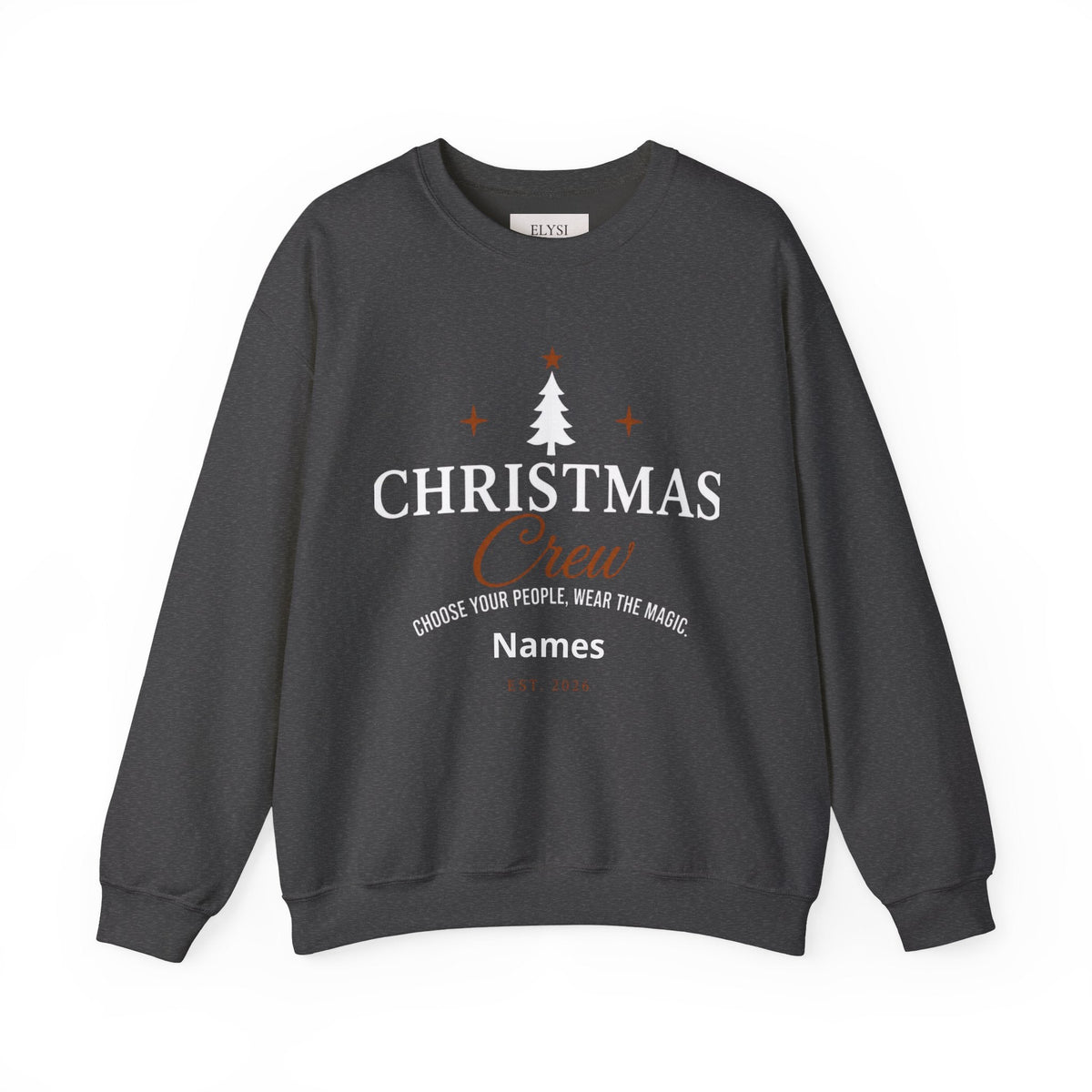 Adult Christmas Crew Sweatshirt | Personalized Family Name Tree Sweatshirt | Custom Christmas Crewneck | Matching Family Holiday Sweater