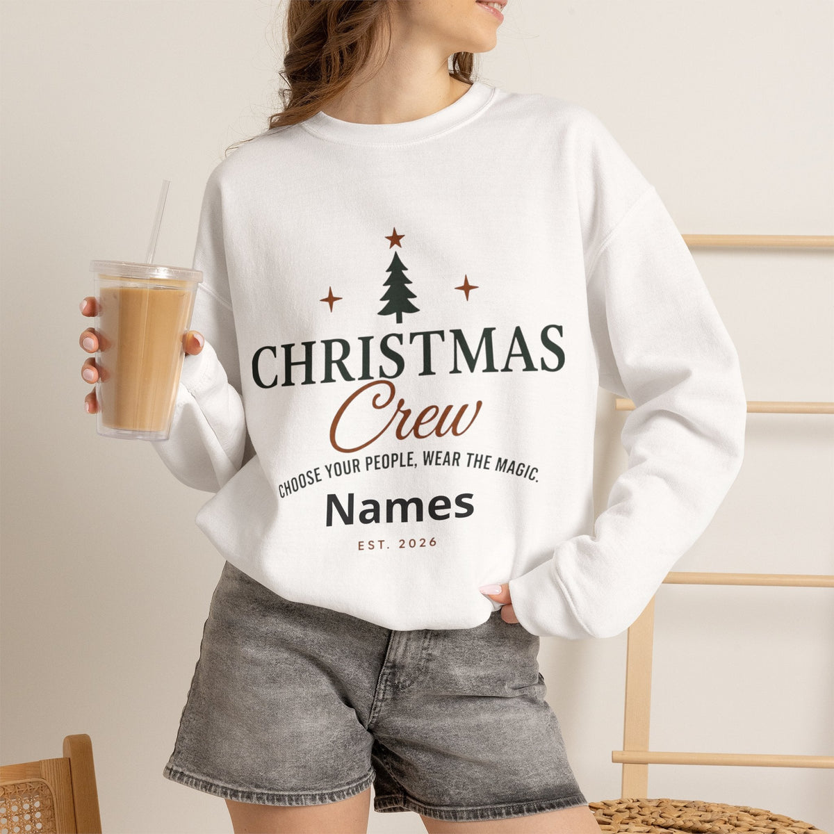 Adult Unisex Personalized Family Christmas Crew Sweatshirt
