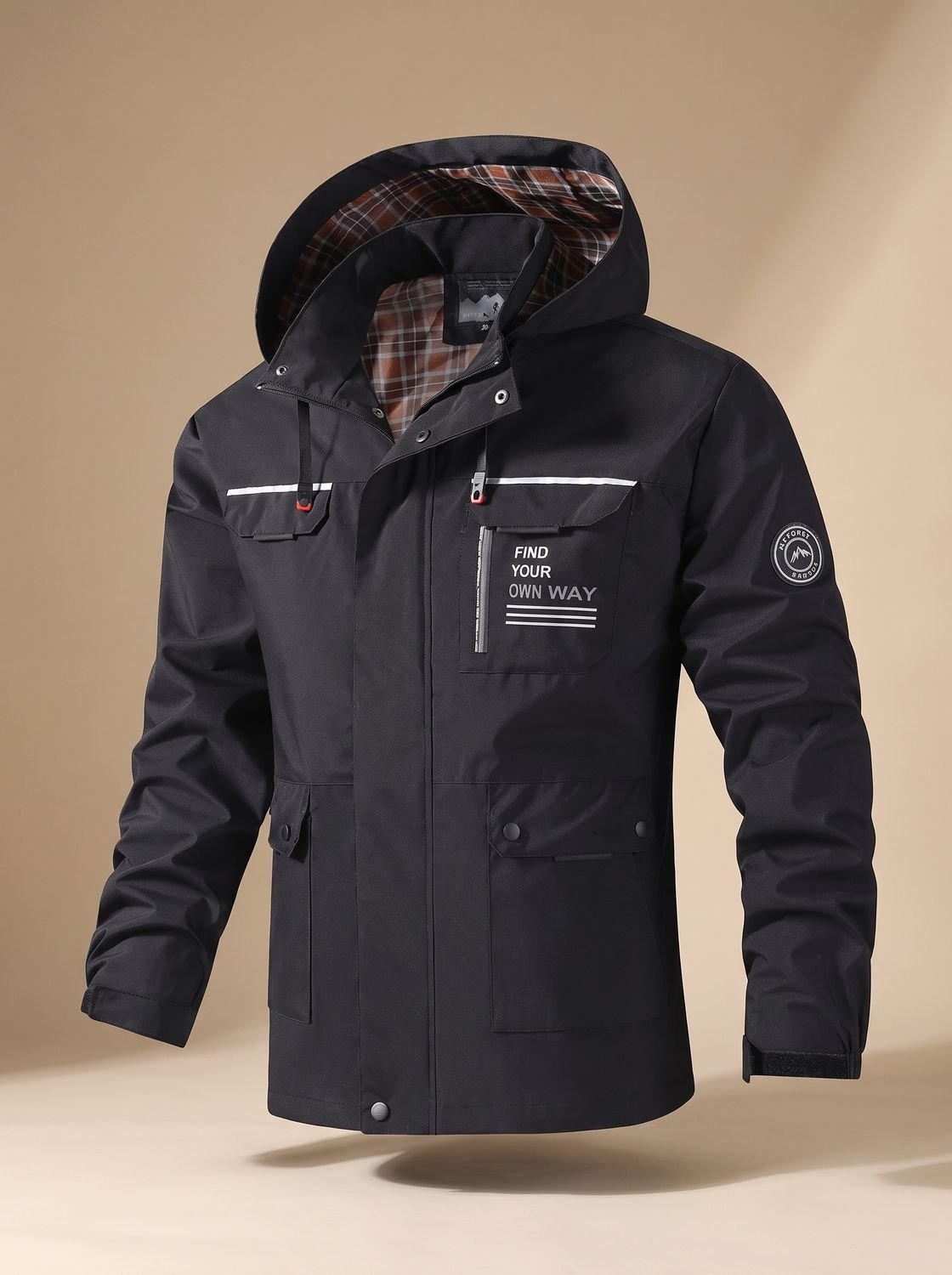Aiden | Men's Hooded Water-Resistant Outdoor Jacket Multi-Pocket
