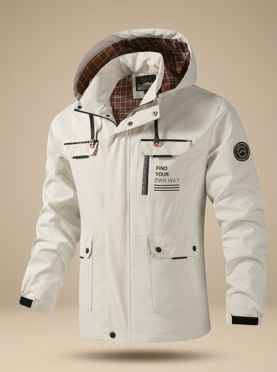 Aiden | Men's Hooded Water-Resistant Outdoor Jacket Multi-Pocket