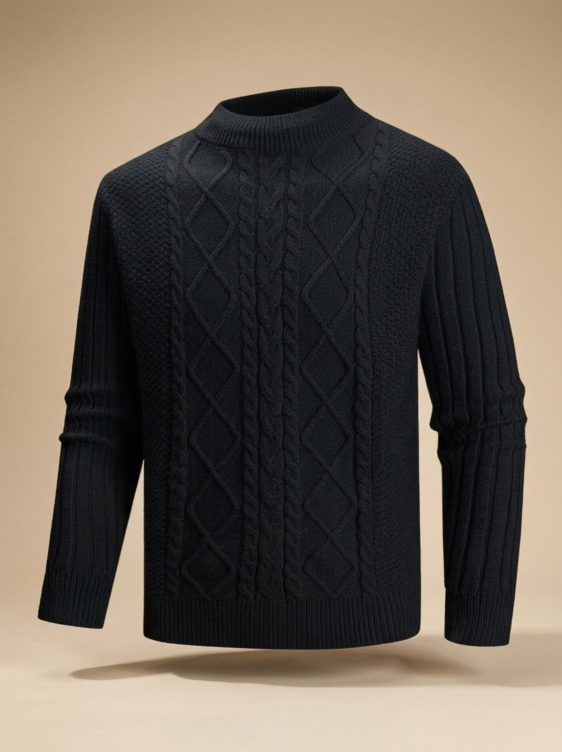 Alexander | Men's Cable-Knit Mock-Neck Regular-Fit Pullover Sweater
