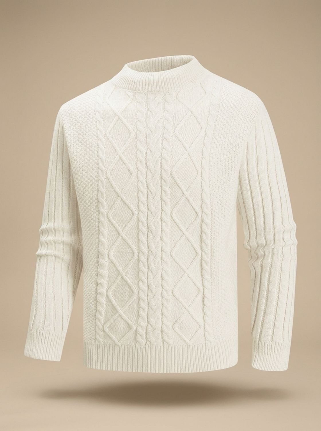 Alexander | Men's Cable-Knit Mock-Neck Regular-Fit Pullover Sweater