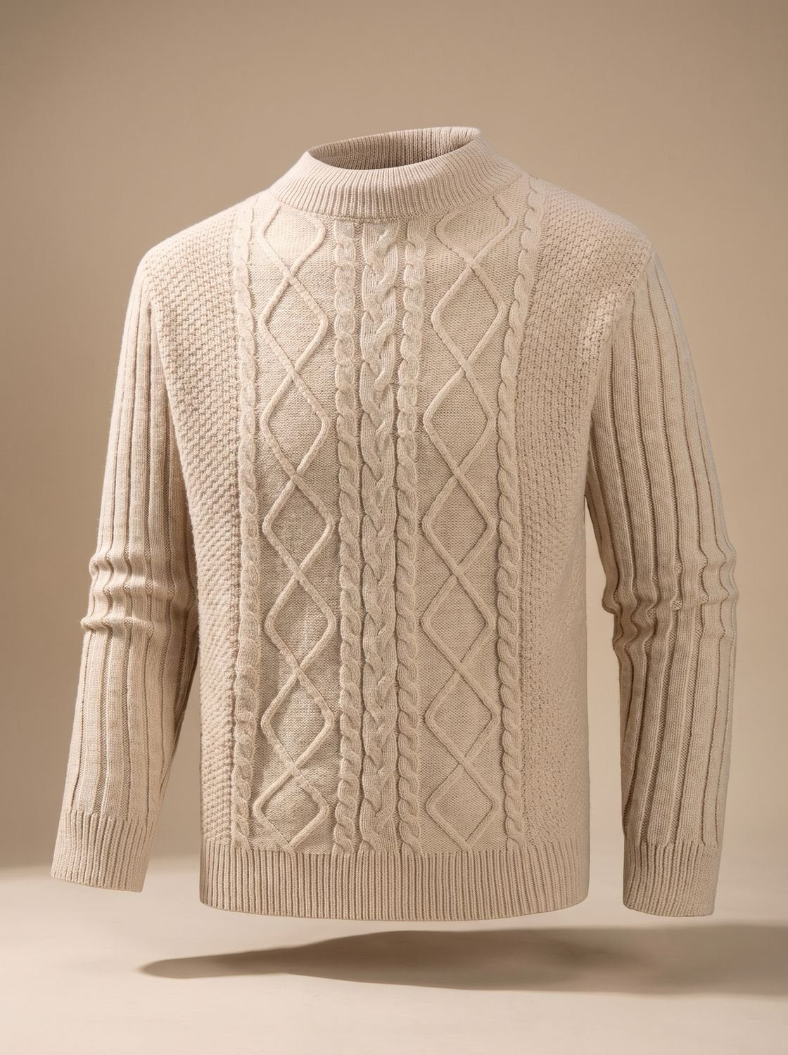 Alexander | Men's Cable-Knit Mock-Neck Regular-Fit Pullover Sweater
