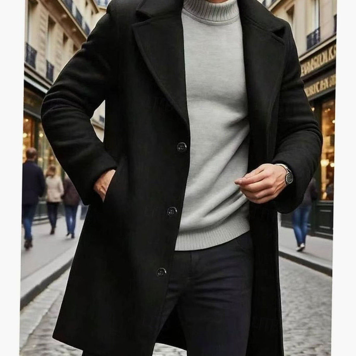 Alexander | Men's Classic Long Wool Coat Single-Breasted Overcoat