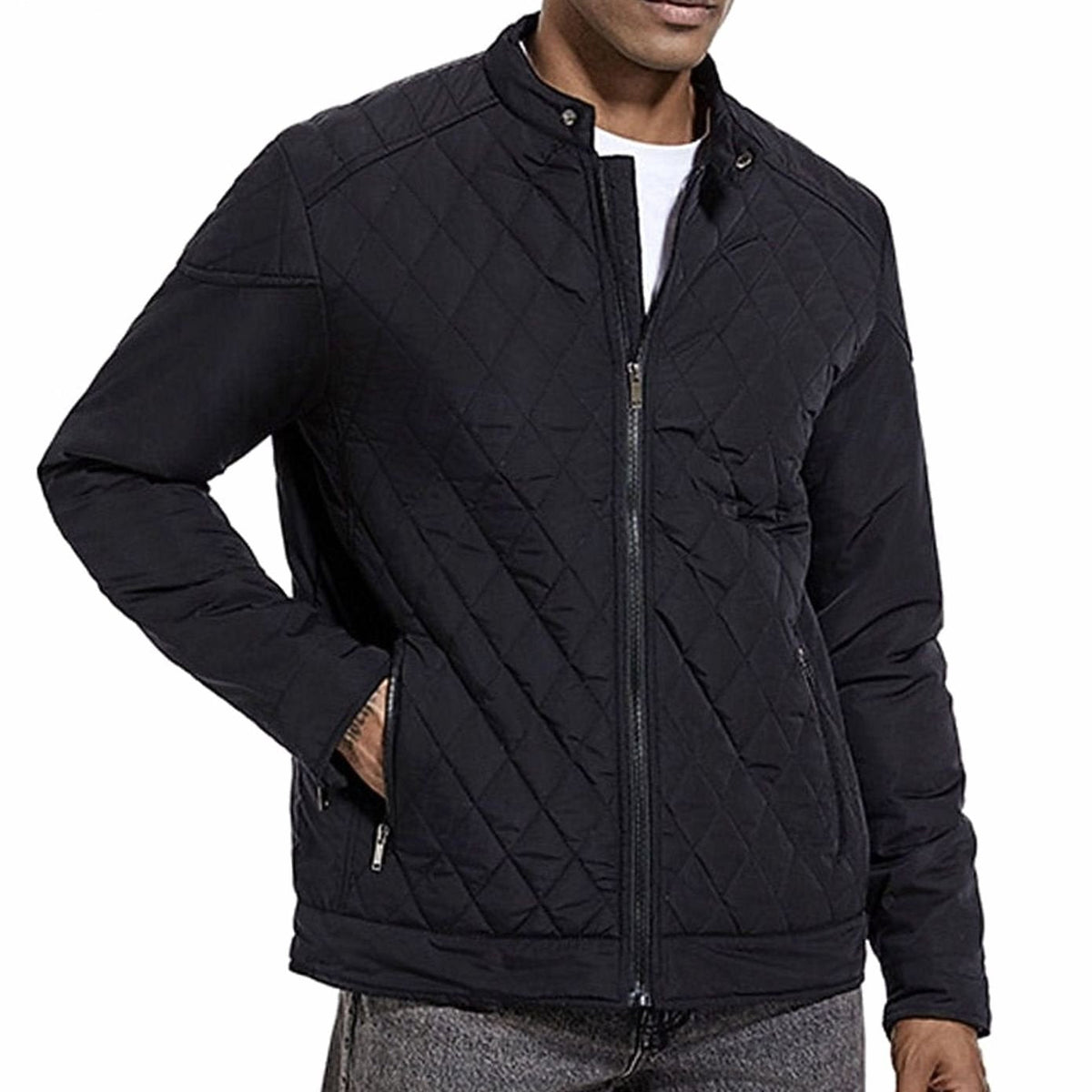 Alexander | Men's Diamond-Quilted Stand-Collar Full-Zip Jacket