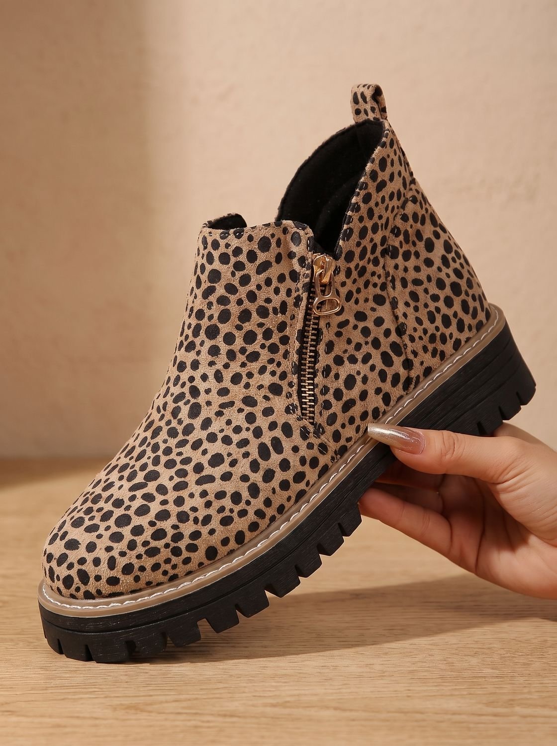 Amelia | Women's Orthopedic Ankle Boots Side-Zip Leopard Print Booties