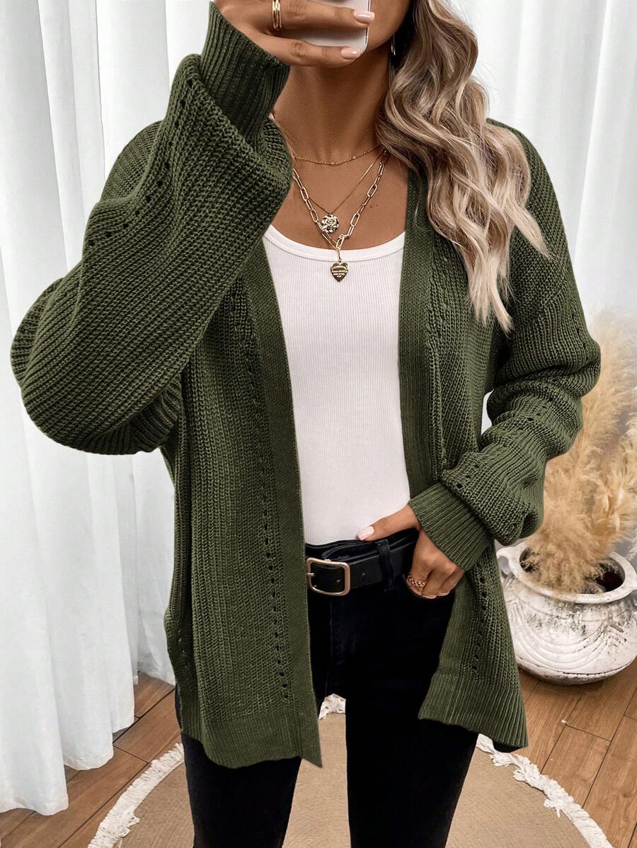 Anneliese | Women's Drop Shoulder Pointelle Knit Cardigan