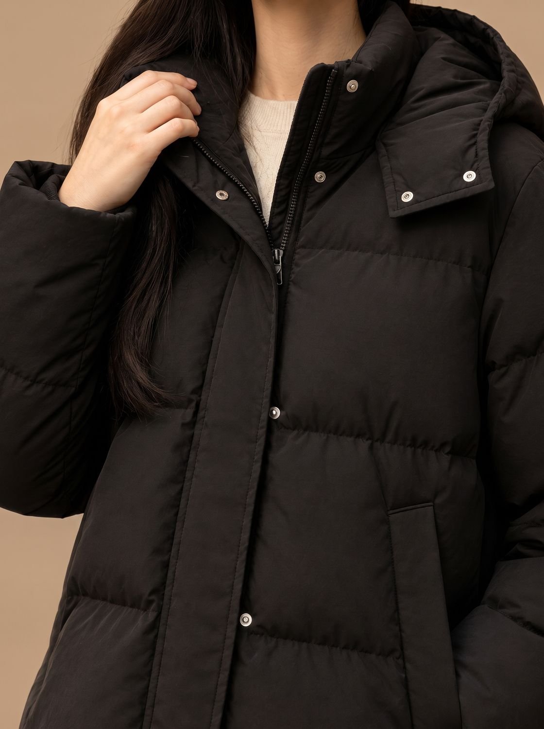 Aria | Women's Hooded Quilted Down-Fill Puffer Jacket Loose Fit
