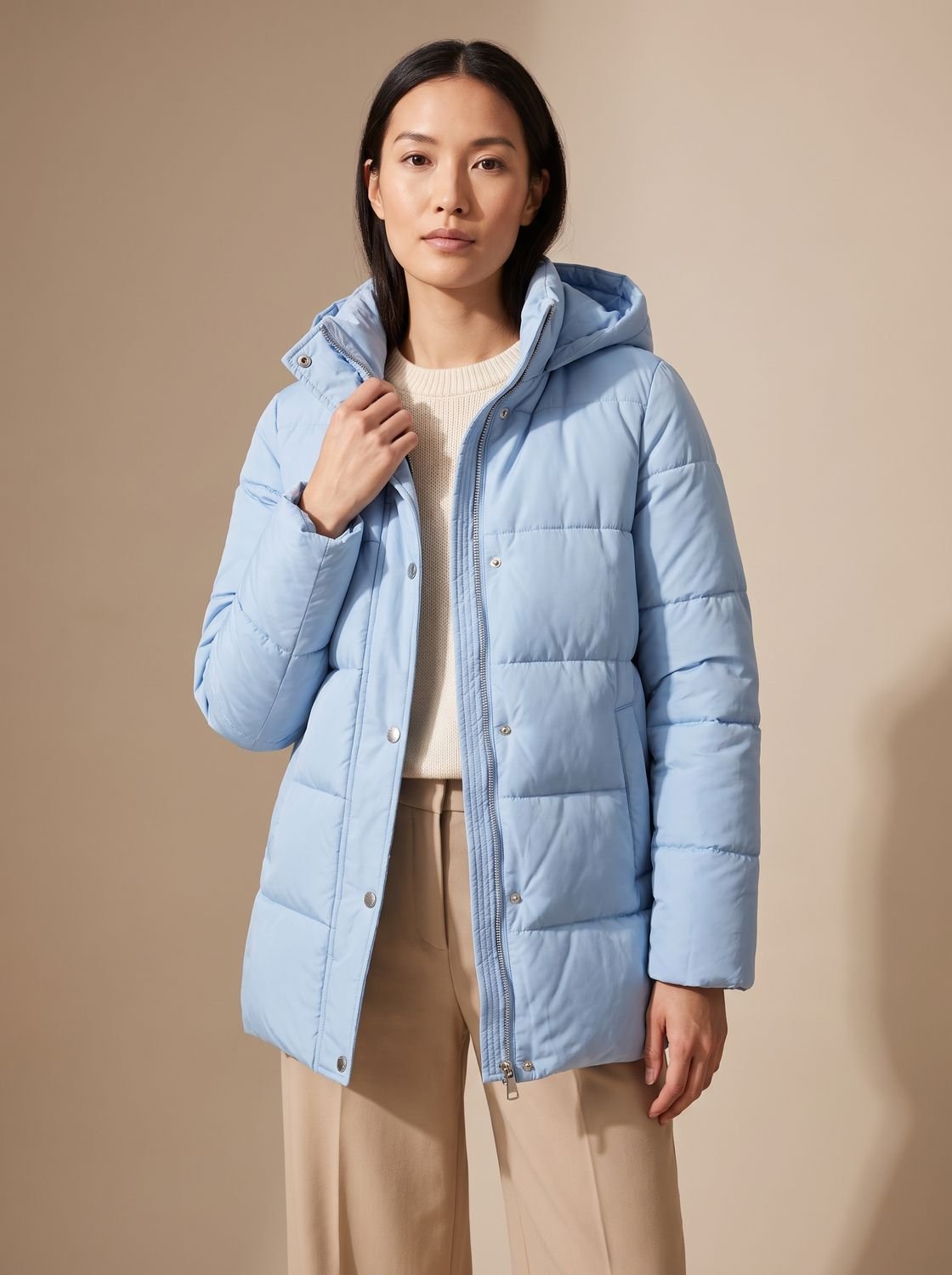 Aria | Women's Hooded Quilted Down-Fill Puffer Jacket Loose Fit