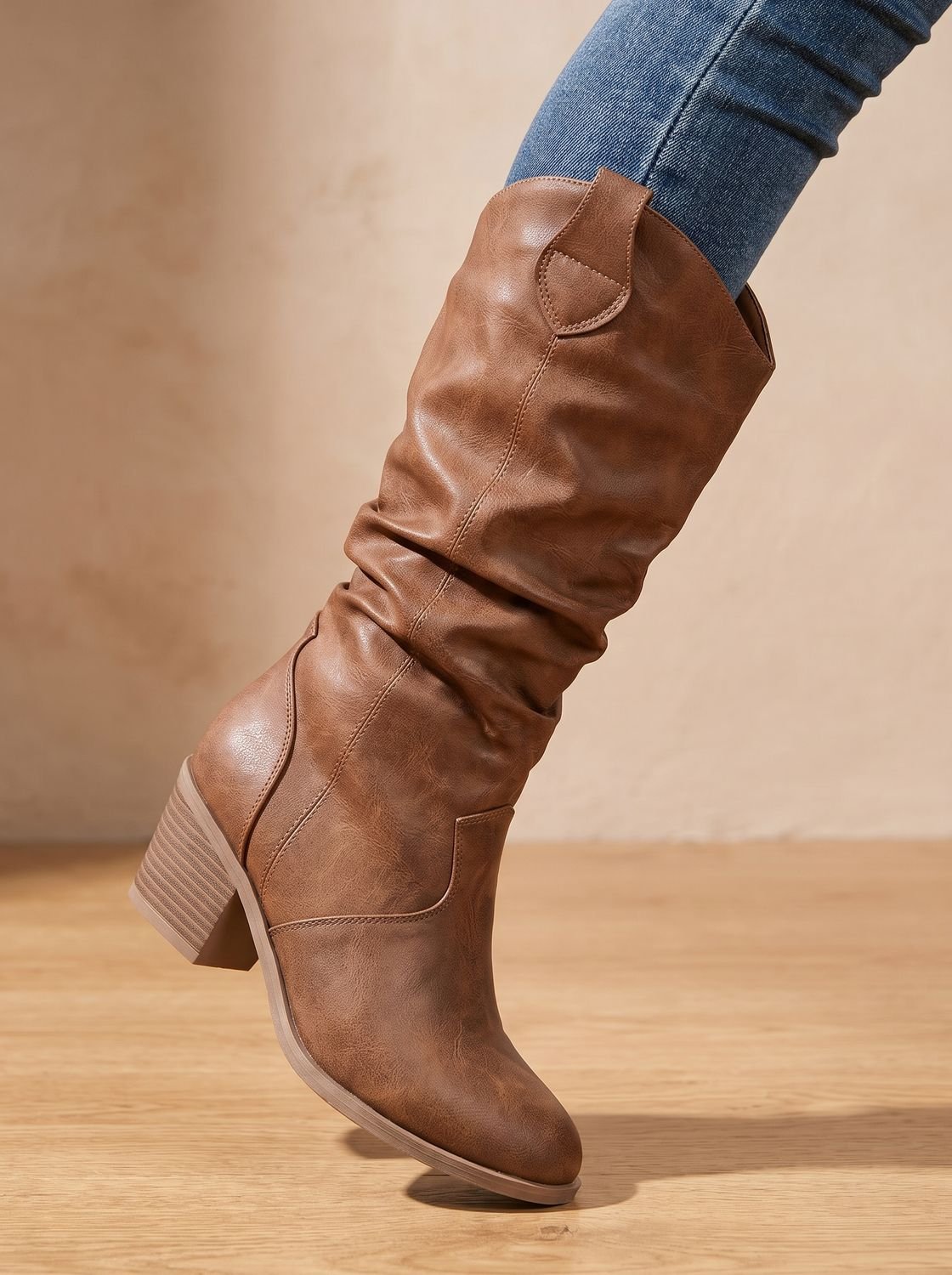 Aria | Women's Wide-Calf Pull-On Western Knee-High Boots