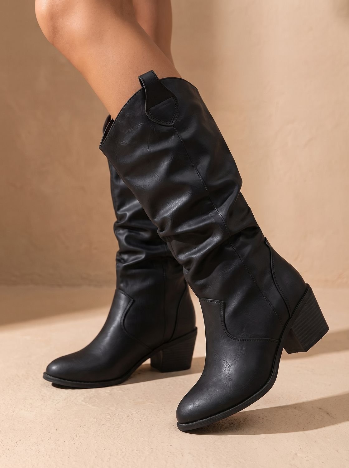 Aria | Women's Wide-Calf Pull-On Western Knee-High Boots