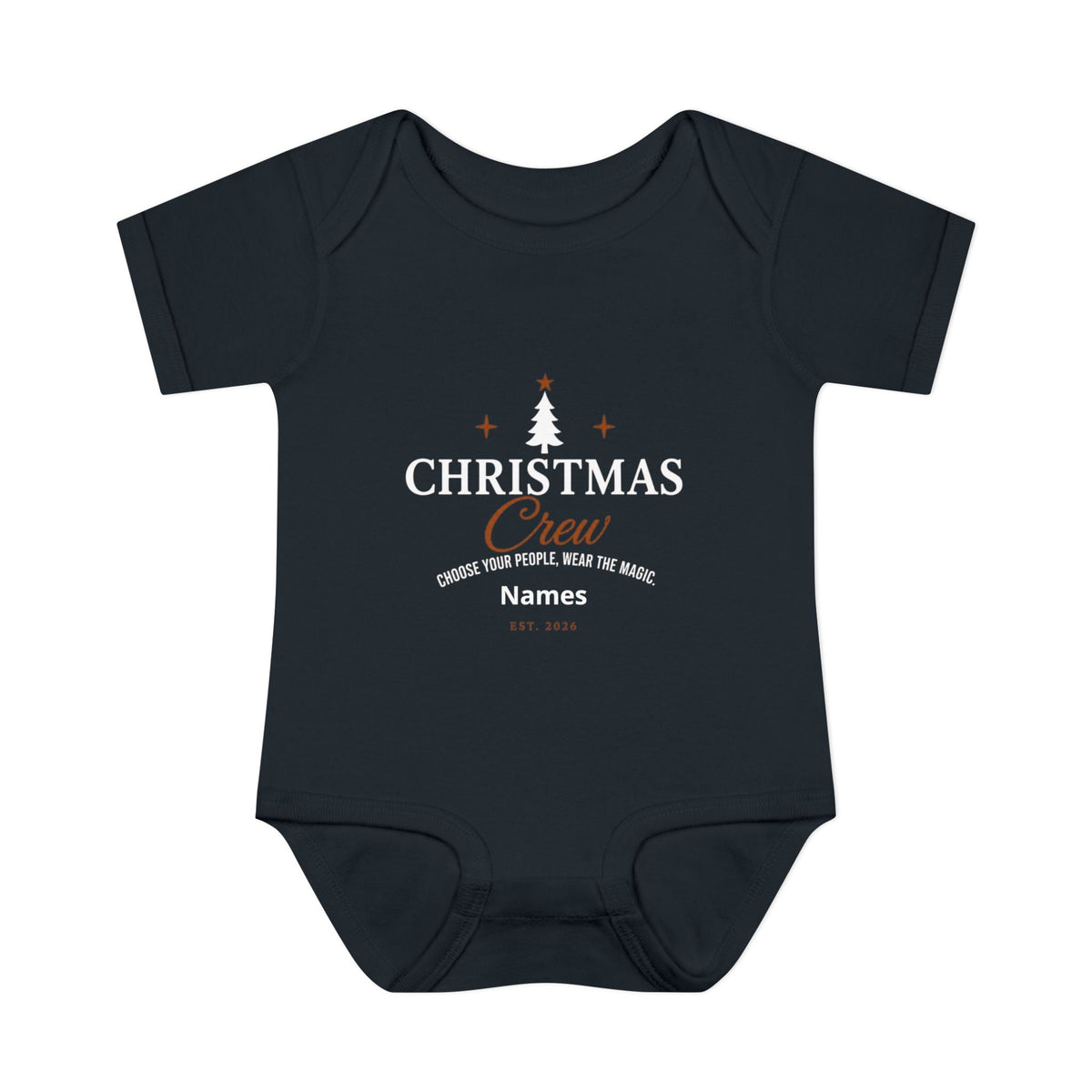 Baby Christmas Bodysuit with Holiday Tree Design