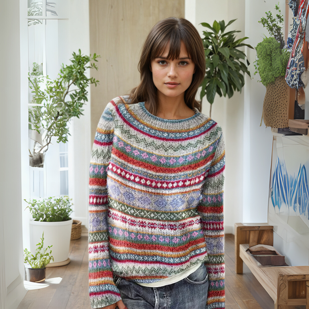 Beatrix | Women's Striped Boat Neck Sweater