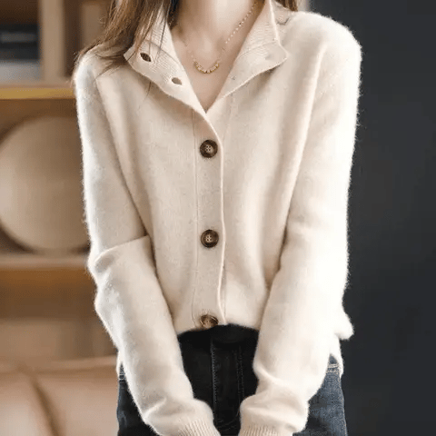 Bellamy | Women's Button Front Collared Knit Cardigan