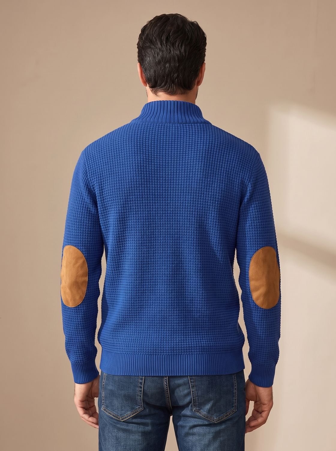 Benjamin | Men's Waffle-Knit Button-Collar Long Sleeve Pullover Sweater